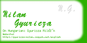 milan gyuricza business card